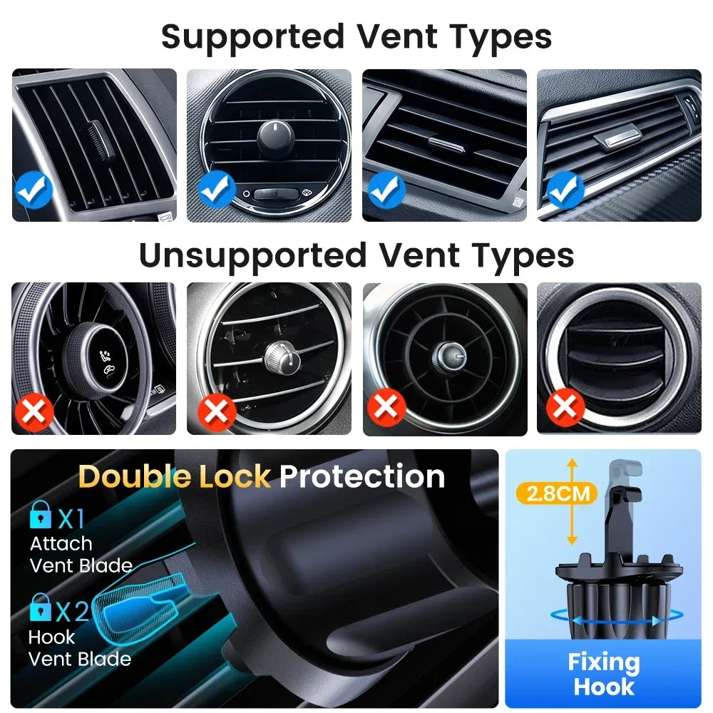 Car Phone Holder Air Vent Mount Universal Auto Gravity Mount Cell Phone Stand for All Smartphones
