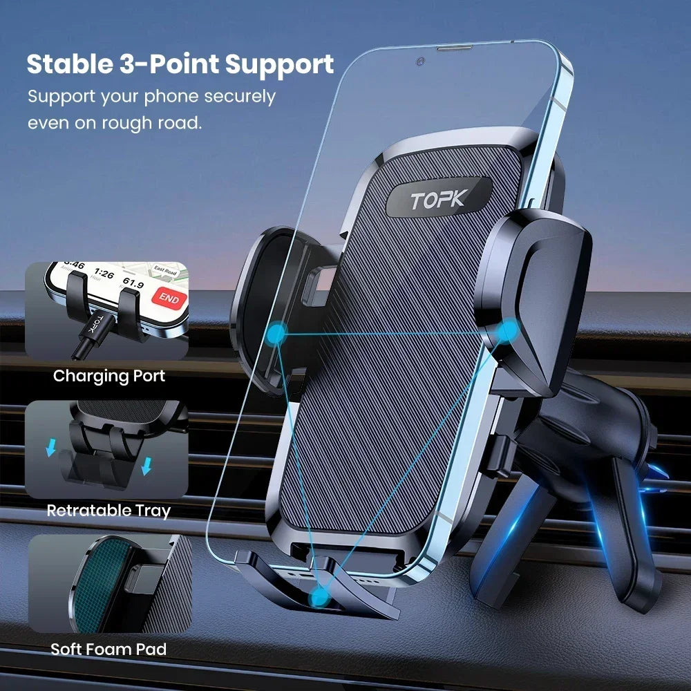 Car Phone Holder Air Vent Mount Universal Auto Gravity Mount Cell Phone Stand for All Smartphones